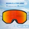 EXP VISION Ski/Snowboard Goggles, Anti-Fog Snow Goggles for Men & Women – Perfect for Skiing, Snowboarding & Winter Sports(Black Frame-red)