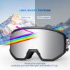 EXP VISION Ski/Snowboard Goggles, Anti-Fog Snow Goggles for Men & Women – Perfect for Skiing, Snowboarding & Winter Sports(Black Frame-silver)