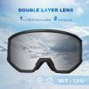 EXP VISION Ski/Snowboard Goggles, Anti-Fog Snow Goggles for Men & Women – Perfect for Skiing, Snowboarding & Winter Sports(Black Frame-silver)