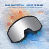 EXP VISION Ski/Snowboard Goggles, Anti-Fog Snow Goggles for Men & Women – Perfect for Skiing, Snowboarding & Winter Sports(Black Frame-silver)