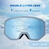 EXP VISION Ski/Snowboard Goggles, Anti-Fog Snow Goggles for Men & Women – Perfect for Skiing, Snowboarding & Winter Sports(Blue-dream Blue)
