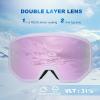 EXP VISION Ski/Snowboard Goggles, Anti-Fog Snow Goggles for Men & Women – Perfect for Skiing, Snowboarding & Winter Sports(Purple Frame-purple)