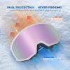EXP VISION Ski/Snowboard Goggles, Anti-Fog Snow Goggles for Men & Women – Perfect for Skiing, Snowboarding & Winter Sports(Purple Frame-purple)