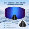 EXP VISION Ski/Snowboard Goggles, Magnetic Lens Snow Goggles with Anti-Fog & UV400 Protection for Men & Women(Black Frame-blue)