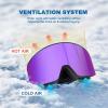 EXP VISION Ski/Snowboard Goggles, Magnetic Lens Snow Goggles with Anti-Fog & UV400 Protection for Men & Women(Black Frame-purple)
