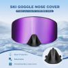EXP VISION Ski/Snowboard Goggles, Magnetic Lens Snow Goggles with Anti-Fog & UV400 Protection for Men & Women(Black Frame-purple)
