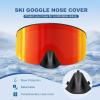 EXP VISION Ski/Snowboard Goggles, Magnetic Lens Snow Goggles with Anti-Fog & UV400 Protection for Men & Women(Black Frame-red)