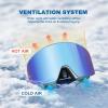 EXP VISION Ski/Snowboard Goggles, Magnetic Lens Snow Goggles with Anti-Fog & UV400 Protection for Men & Women(Blue Frame-dream Blue)