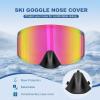 EXP VISION Ski/Snowboard Goggles, Magnetic Lens Snow Goggles with Anti-Fog & UV400 Protection for Men & Women(White Frame-pink)