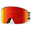 imageEXP VISION SkiSnowboard Goggles Magnetic Lens Snow Goggles with AntiFog ampamp UV400 Protection for Men ampamp WomenBlack Framered