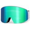 EXP VISION Ski/Snowboard Goggles, Magnetic Lens Snow Goggles with Anti-Fog & UV400 Protection for Men & Women(Gray Frame-green)