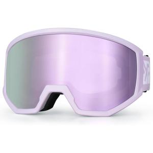 EXP VISION Ski/Snowboard Goggles, Anti-Fog Snow Goggles for Men & Women – Perfect for Skiing, Snowboarding & Winter Sports(Purple Frame-purple)