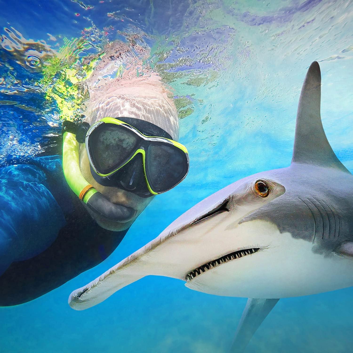 imageAdult Scuba Diving Mask AntiFog Snorkel Goggles Tempered Glass Swim Mask Goggles with Nose Cover Professional Snorkeling Gear for Diving SnorkelingYellow