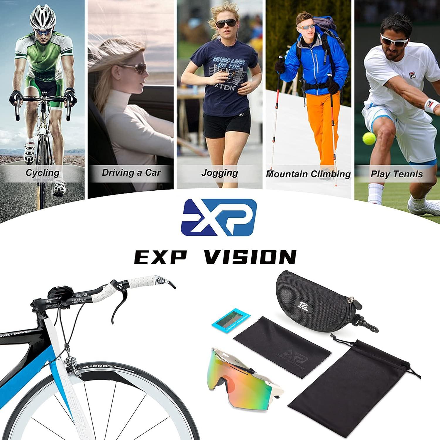 imageEXP VISION Polarized Cycling Glasses UV 400 Sports Sunglasses Biking Goggles Running Hiking Golf Fishing DrivingPink