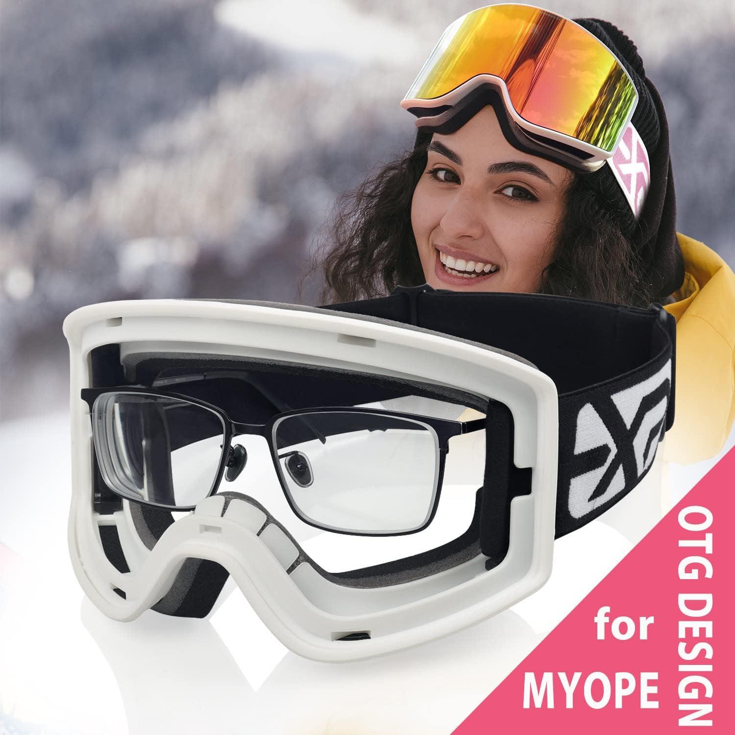 imageEXP VISION SkiSnowboard Goggles Parentchild Snow Goggles Over Glasses for Men Women Youth KidsAdult Ski Gogglespink