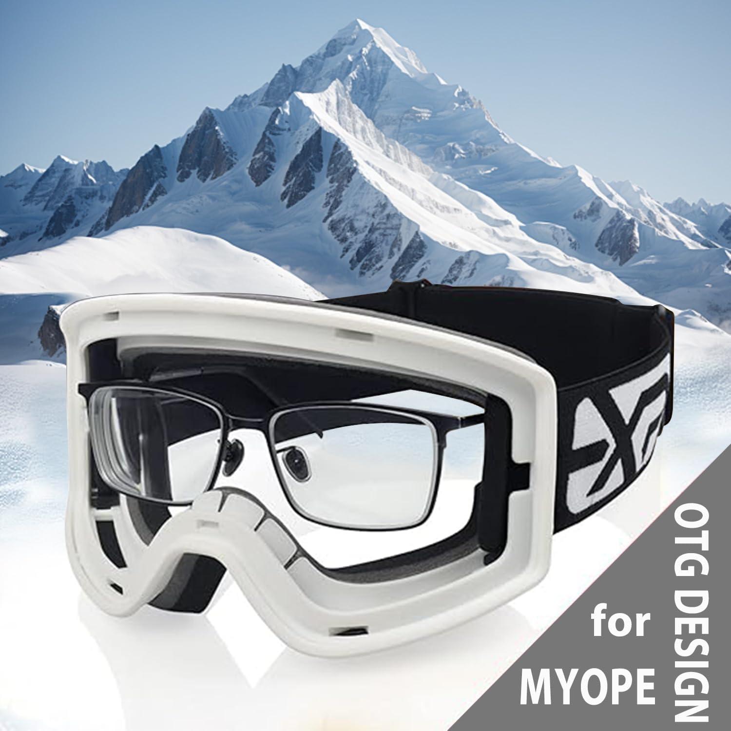 imageEXP VISION SkiSnowboard Goggles Parentchild Snow Goggles Over Glasses for Men Women Youth KidsAdult Ski Goggleswsilver