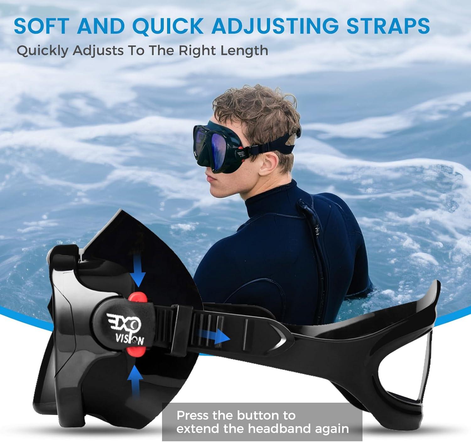 imageSnorkel Diving Mask Panoramic HD Swim Mask AntiFog Scuba Diving GogglesTempered Glass Dive Mask Adult Youth Swim Goggles with Nose Cover for Diving Snorkeling SwimmingBlackBlue 2 Pack