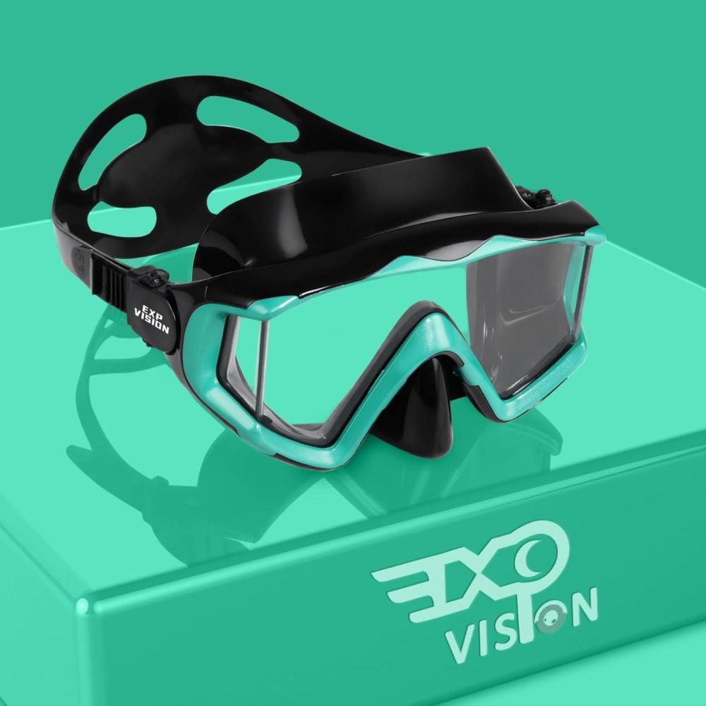 imageAdult Pano 3 Scuba Diving Mask Tempered Glass Snorkel Mask AntiFog Swim Mask No Leakage Swim Goggles with Nose Cover Snorkeling Gear for Snorkeling Freediving SwimmingBlack Aque