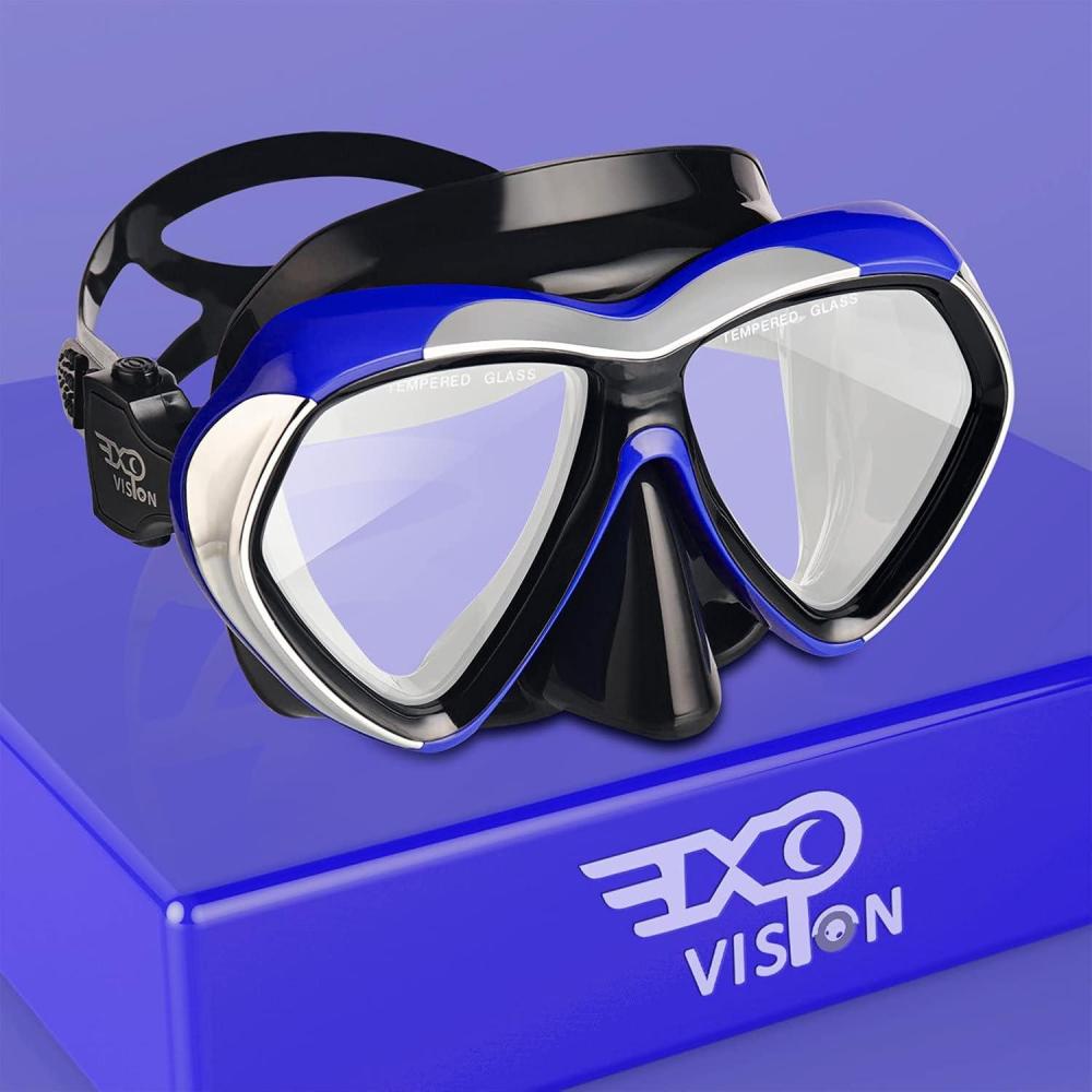 imageAdult Scuba Diving Mask AntiFog Snorkel Goggles Tempered Glass Swim Mask Goggles with Nose Cover Professional Snorkeling Gear for Diving SnorkelingBlue