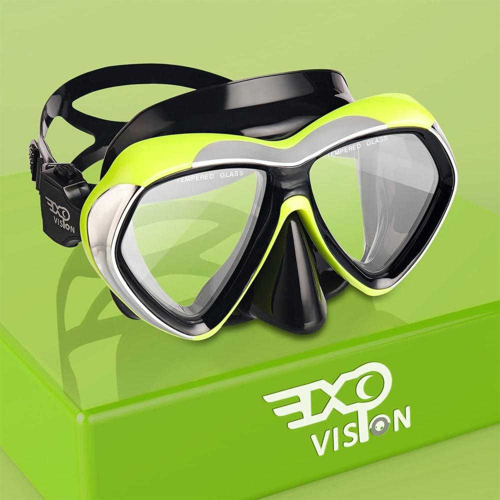imageAdult Scuba Diving Mask AntiFog Snorkel Goggles Tempered Glass Swim Mask Goggles with Nose Cover Professional Snorkeling Gear for Diving SnorkelingYellow