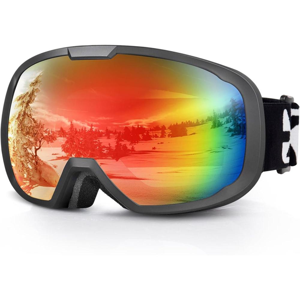 imageEXP VISION Ski Goggles for Men Women OTG Snowboard Goggles with 100 UV Protection Anti Fog Lens Snow GogglesRed