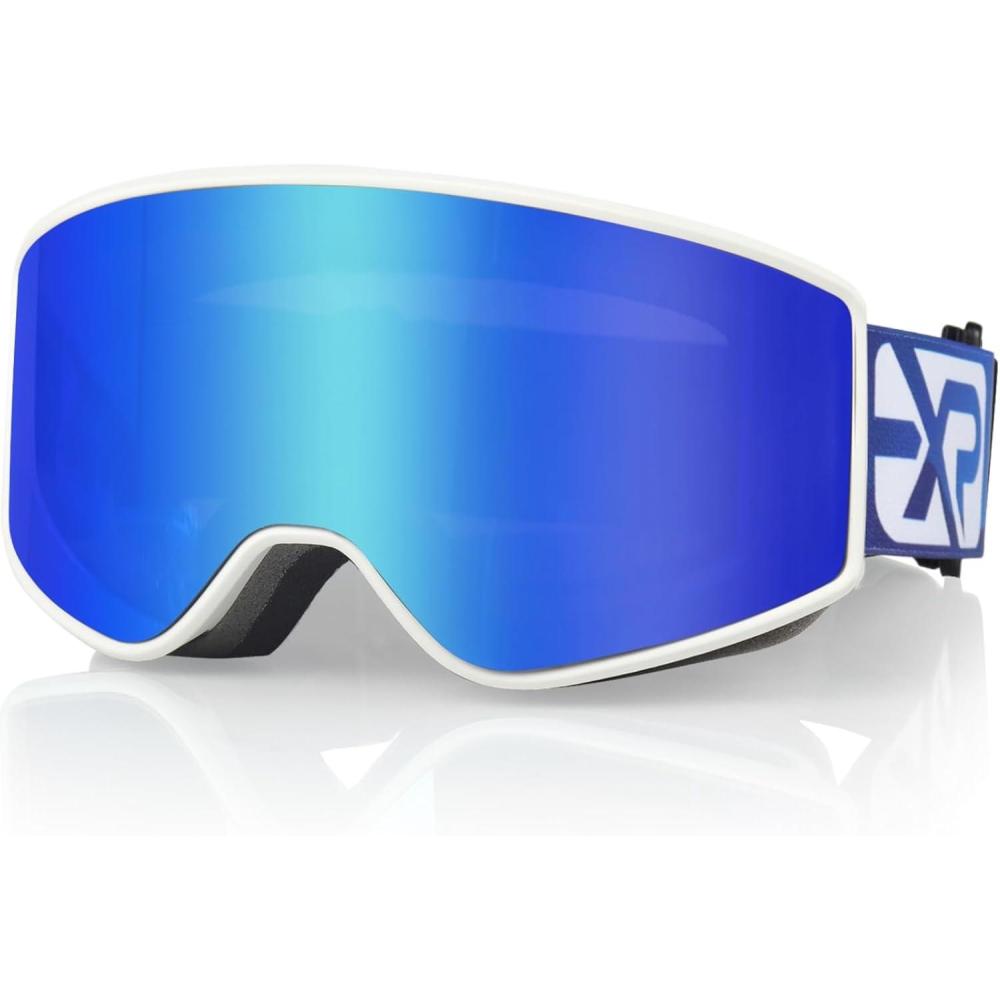 imageEXP VISION SkiSnowboard Goggles Parentchild Snow Goggles Over Glasses for Men Women Youth KidsKids Ski Gogglesblue