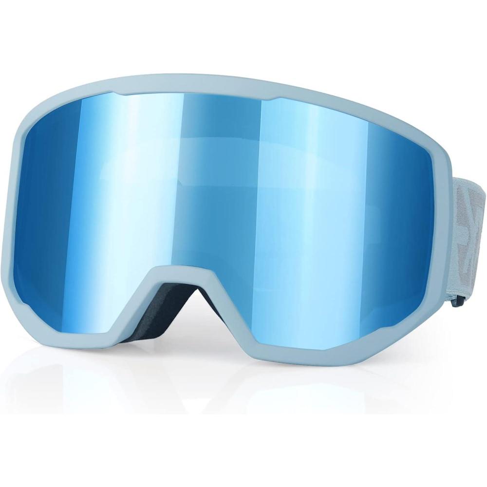 imageEXP VISION SkiSnowboard Goggles for Men Women OTG Snow Goggles Anti Fog UV ProtectionGrey Frame Dream Blue