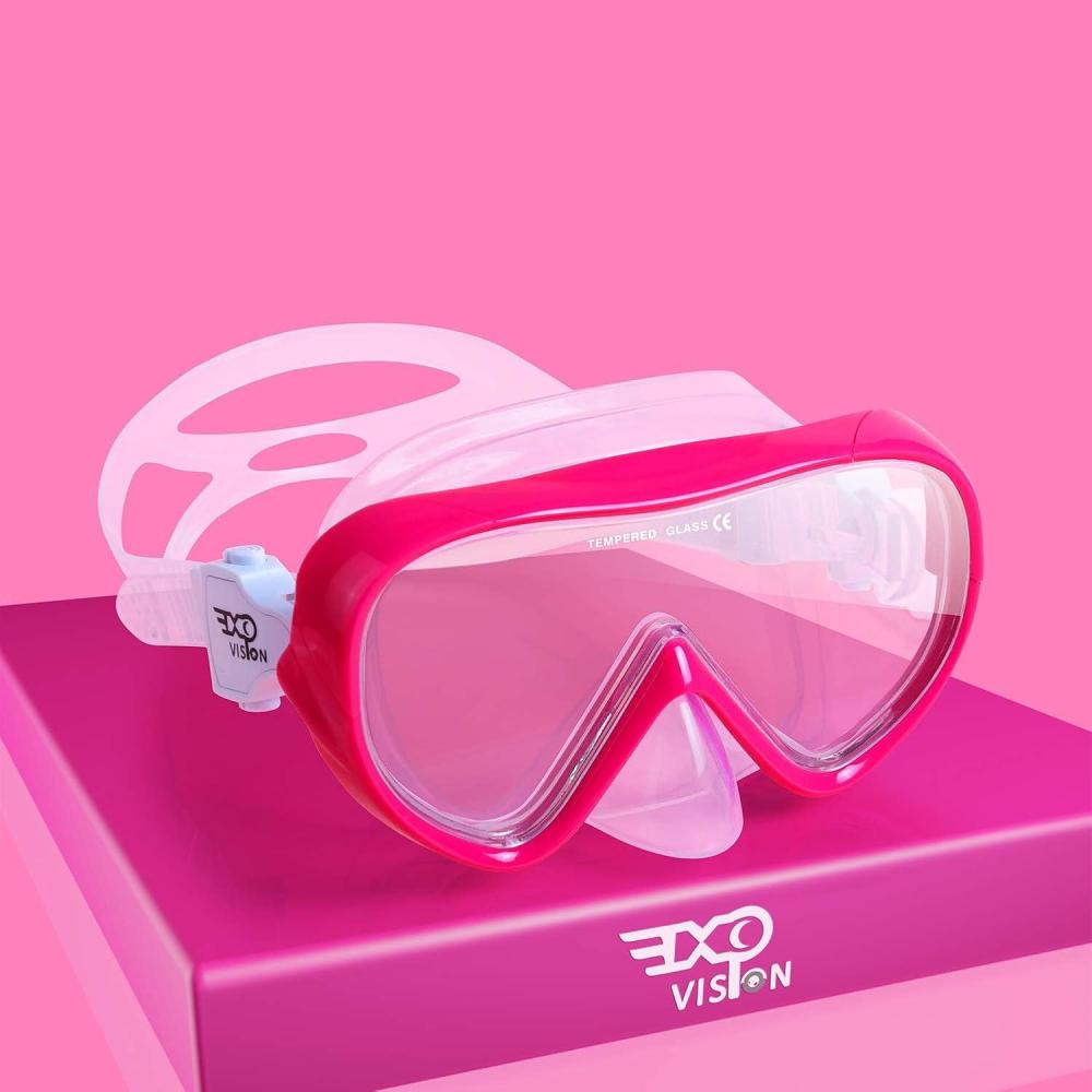imageKids Snorkel Swim Mask Child Diving Mask AntiFog Swim Goggles with Nose Cover for Snorkeling Diving SwimmingPink