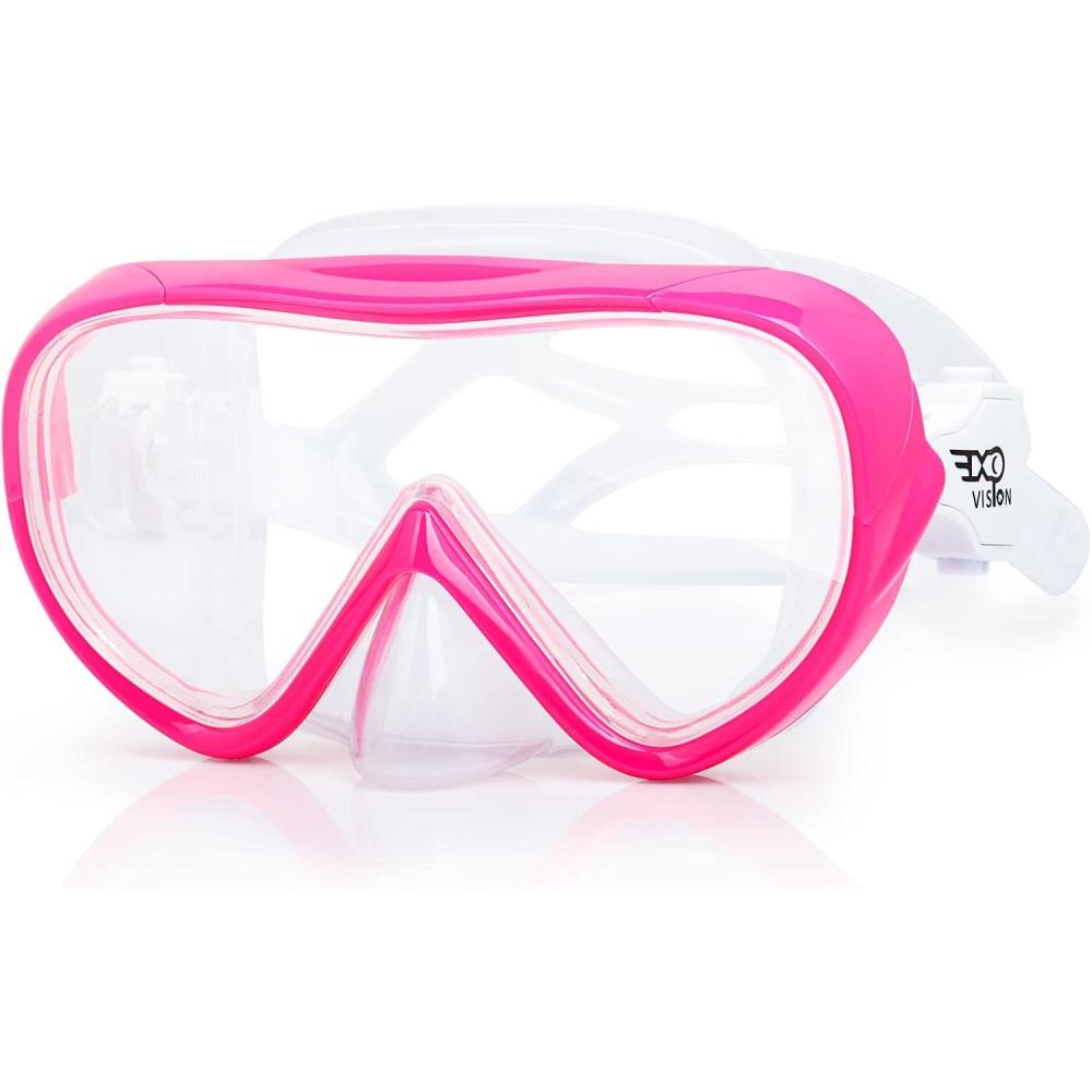 imageKids Swim Mask 180 Snorkel Diving Mask AntiFog Child Swim Goggles with Nose Cover NoLeak Swimming Goggles AntiShattered Lens for Youth 415Bright Pink