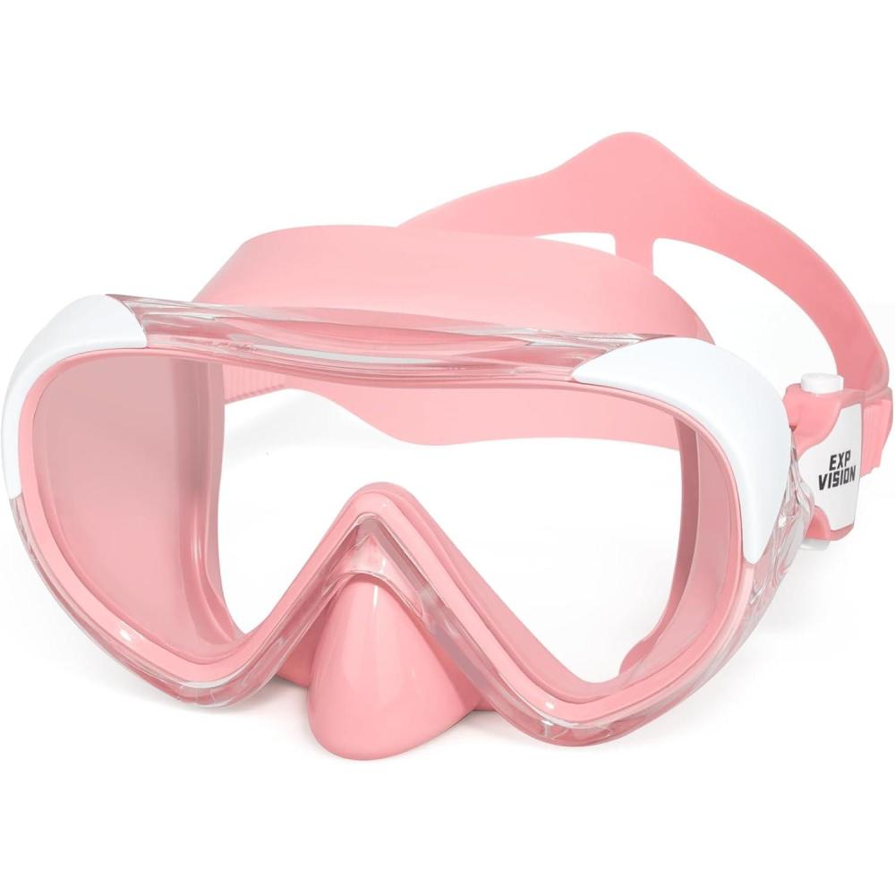imageKids Swim Mask 180 Snorkel Diving Mask AntiFog Child Swim Goggles with Nose Cover NoLeak Swimming Goggles AntiShattered Lens for Youth 415Pale Pink