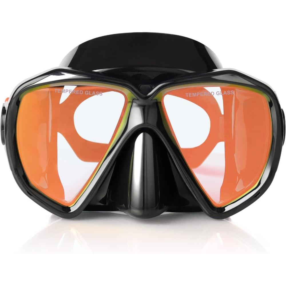 imageSnorkel Diving Mask Panoramic HD Swim Mask AntiFog Scuba Diving GogglesTempered Glass Dive Mask Adult Youth Swim Goggles with Nose Cover for Diving Snorkeling SwimmingBlack