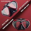 2pcs Adult Snorkel Mask, Pano 3 Diving Mask and 2 Window Tempered Glass Scuba Swim Mask Snorkeling Gear for Men Women Youth
