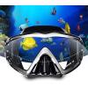 Adult Pano 3 Scuba Diving Mask, Tempered Glass Snorkel Mask Anti-Fog Swim Mask No Leakage Swim Goggles with Nose Cover Snorkeling Gear for Snorkeling, Freediving, Swimming(Black 2PCS)
