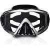 Adult Pano 3 Scuba Diving Mask, Tempered Glass Snorkel Mask Anti-Fog Swim Mask No Leakage Swim Goggles with Nose Cover Snorkeling Gear for Snorkeling, Freediving, Swimming(Black)
