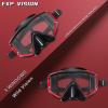 Adult Pano 3 Scuba Diving Mask, Tempered Glass Snorkel Mask Anti-Fog Swim Mask No Leakage Swim Goggles with Nose Cover Snorkeling Gear for Snorkeling, Freediving, Swimming(Gradient Orange)