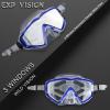 Adult Pano 3 Scuba Diving Mask, Tempered Glass Snorkel Mask Anti-Fog Swim Mask No Leakage Swim Goggles with Nose Cover Snorkeling Gear for Snorkeling, Freediving, Swimming(Clear Blue)