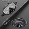 Adult Pano 3 Scuba Diving Mask, Tempered Glass Snorkel Mask Anti-Fog Swim Mask No Leakage Swim Goggles with Nose Cover Snorkeling Gear for Snorkeling, Freediving, Swimming(Matte Black)