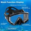 Adult Pano 3 Scuba Diving Mask, Tempered Glass Snorkel Mask Anti-Fog Swim Mask No Leakage Swim Goggles with Nose Cover Snorkeling Gear for Snorkeling, Freediving, Swimming(Mystic Black Set)