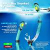 Adult Pano 3 Scuba Diving Mask, Tempered Glass Snorkel Mask Anti-Fog Swim Mask No Leakage Swim Goggles with Nose Cover Snorkeling Gear for Snorkeling, Freediving, Swimming(Aqua Set)