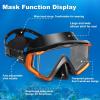 Adult Pano 3 Scuba Diving Mask, Tempered Glass Snorkel Mask Anti-Fog Swim Mask No Leakage Swim Goggles with Nose Cover Snorkeling Gear for Snorkeling, Freediving, Swimming(Orange/Black Set)