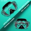 Adult Pano 3 Scuba Diving Mask, Tempered Glass Snorkel Mask Anti-Fog Swim Mask No Leakage Swim Goggles with Nose Cover Snorkeling Gear for Snorkeling, Freediving, Swimming(Black/ Aque)