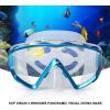 Adult Pano 3 Scuba Diving Mask, Tempered Glass Snorkel Mask Anti-Fog Swim Mask No Leakage Swim Goggles with Nose Cover Snorkeling Gear for Snorkeling, Freediving, Swimming(Sky blue)