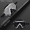 Adult Pano 3 Scuba Diving Mask, Tempered Glass Snorkel Mask Anti-Fog Swim Mask No Leakage Swim Goggles with Nose Cover Snorkeling Gear for Snorkeling, Freediving, Swimming(Black 2PCS)