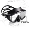 Adult Pano 3 Scuba Diving Mask, Tempered Glass Snorkel Mask Anti-Fog Swim Mask No Leakage Swim Goggles with Nose Cover Snorkeling Gear for Snorkeling, Freediving, Swimming(Matte Black)