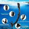 Adult Pano 3 Scuba Diving Mask, Tempered Glass Snorkel Mask Anti-Fog Swim Mask No Leakage Swim Goggles with Nose Cover Snorkeling Gear for Snorkeling, Freediving, Swimming(Mystic Black Set)