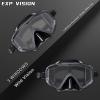 Adult Pano 3 Scuba Diving Mask, Tempered Glass Snorkel Mask Anti-Fog Swim Mask No Leakage Swim Goggles with Nose Cover Snorkeling Gear for Snorkeling, Freediving, Swimming(Premium Grey)