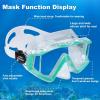 Adult Pano 3 Scuba Diving Mask, Tempered Glass Snorkel Mask Anti-Fog Swim Mask No Leakage Swim Goggles with Nose Cover Snorkeling Gear for Snorkeling, Freediving, Swimming(Aqua Set)