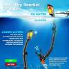 Adult Pano 3 Scuba Diving Mask, Tempered Glass Snorkel Mask Anti-Fog Swim Mask No Leakage Swim Goggles with Nose Cover Snorkeling Gear for Snorkeling, Freediving, Swimming(Orange/Black Set)