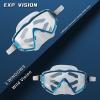 Adult Pano 3 Scuba Diving Mask, Tempered Glass Snorkel Mask Anti-Fog Swim Mask No Leakage Swim Goggles with Nose Cover Snorkeling Gear for Snorkeling, Freediving, Swimming(Sky blue)