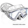 Adult Pano 3 Scuba Diving Mask, Tempered Glass Snorkel Mask Anti-Fog Swim Mask No Leakage Swim Goggles with Nose Cover Snorkeling Gear for Snorkeling, Freediving, Swimming(Blue)